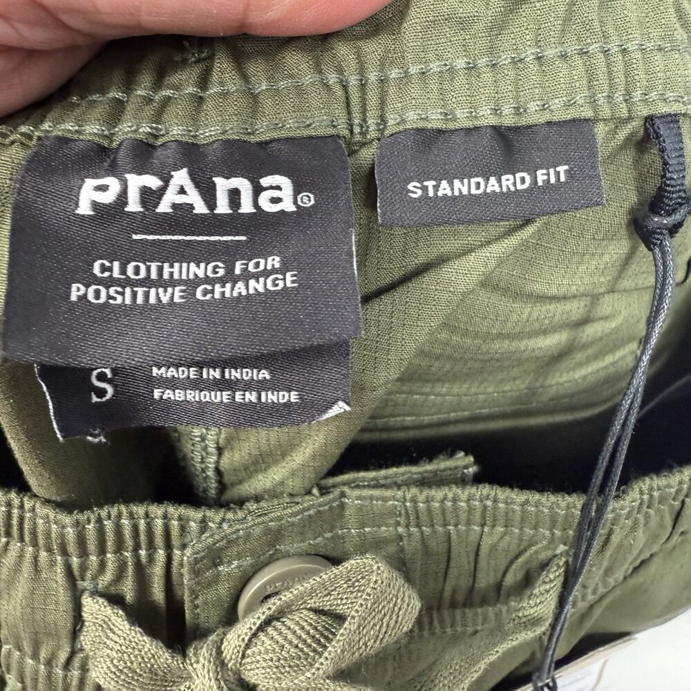Prana Double Peak E-Waist 8" Shorts Mens SMALL Green Standard Fit Drawstring NWT - Picture 3 of 9